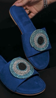Rhinestone Evil Eye Sandals