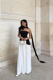 Black and white Slit Dress