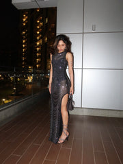 Black Rhinestone Dress