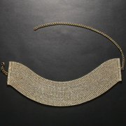 Gold and silver Rhinestone Chain Necklace