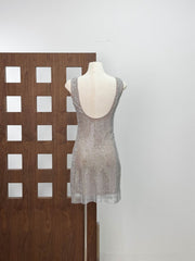 Rhinestone Diamond Backless Dress