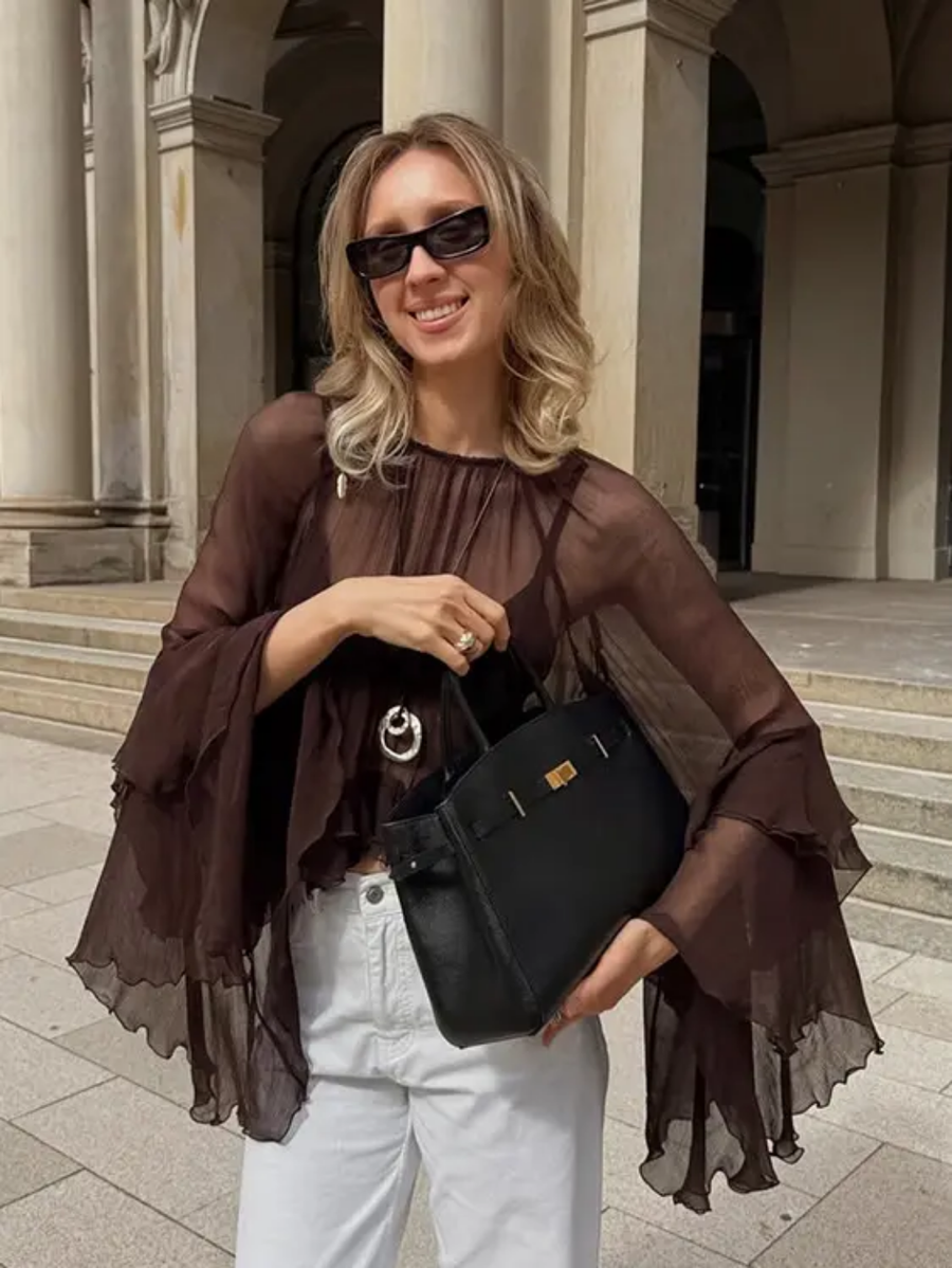 Long Flared Sleeve Top