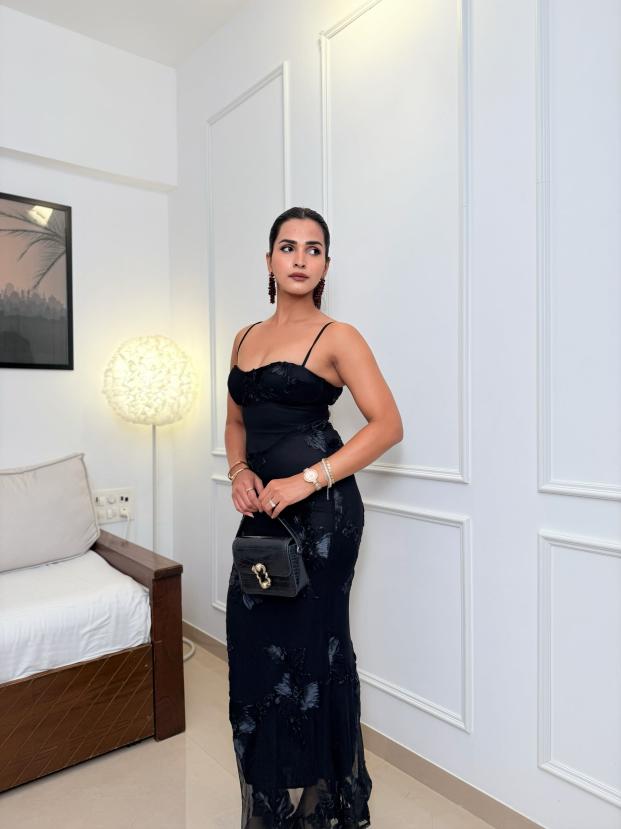 Black Embroidered Maxi Dress