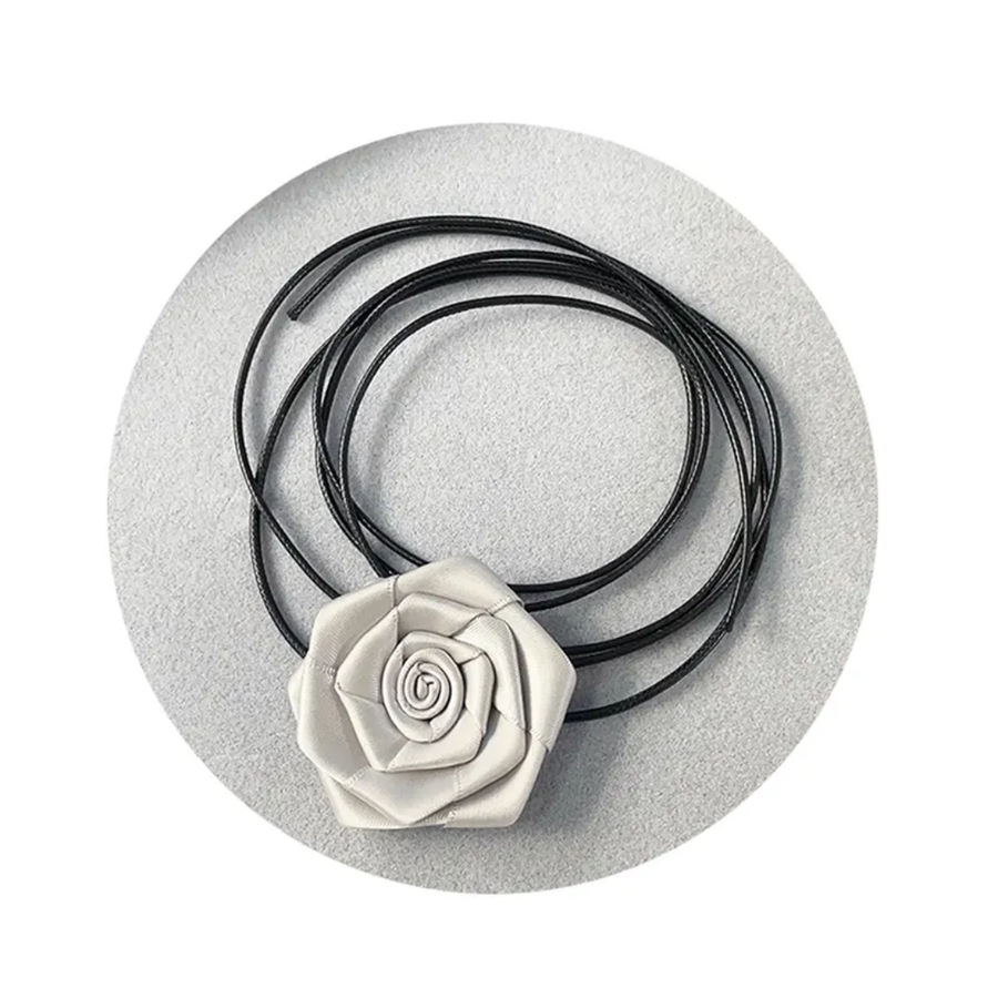 Silk Rose Flower Choker