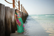 Pink And Green Bloom 3- Piece Swimsuit Set