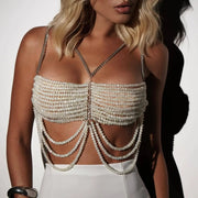 White pearl bralette