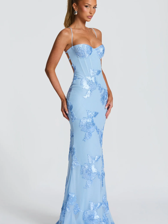 Flower Print Long Dress