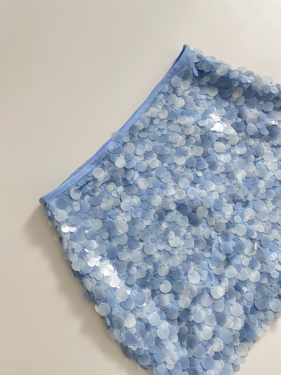 Blue Sequin Skirt