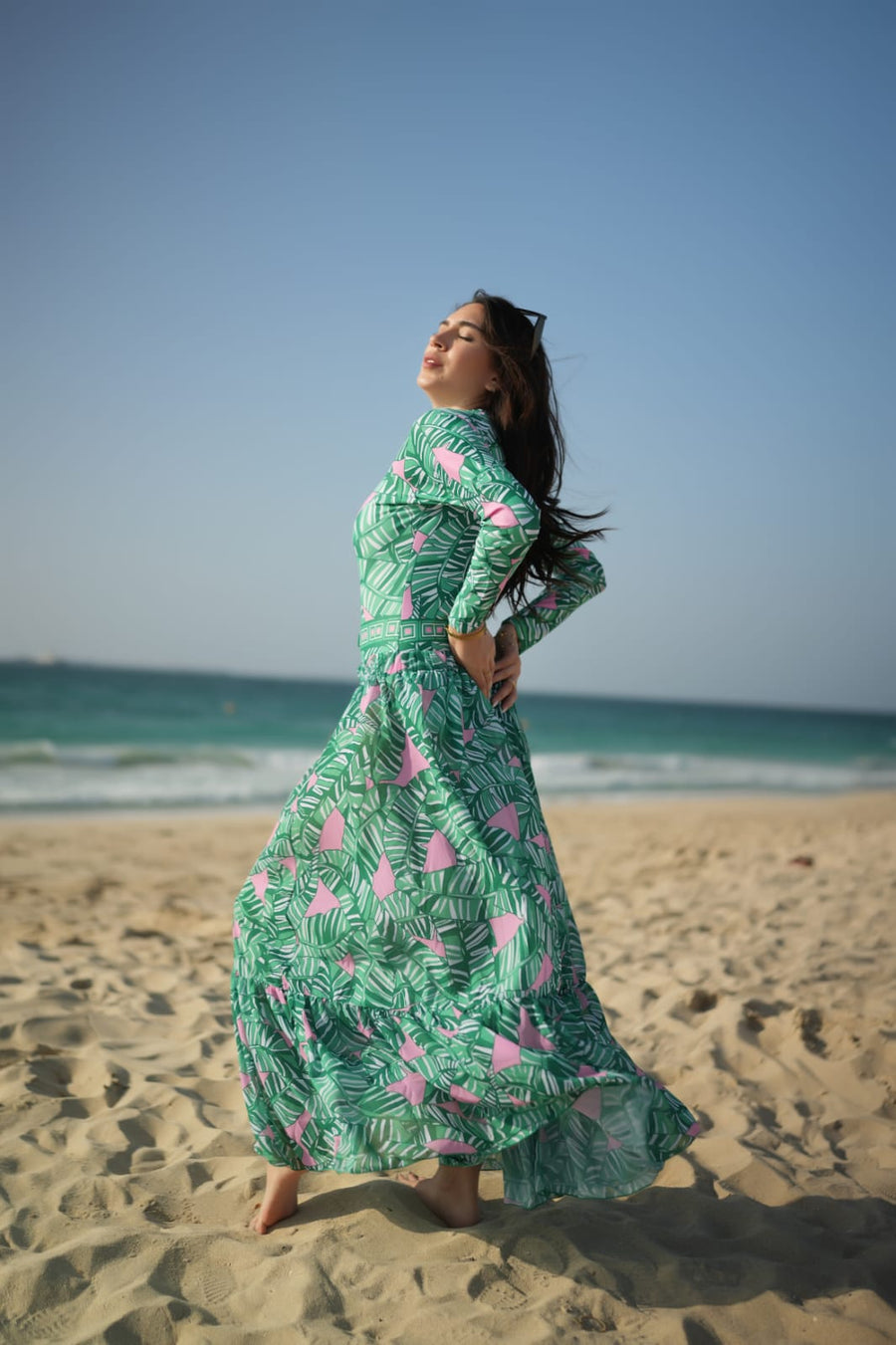 Blue Verdant Grace 2- Piece Swimwear Set Long sleeves
