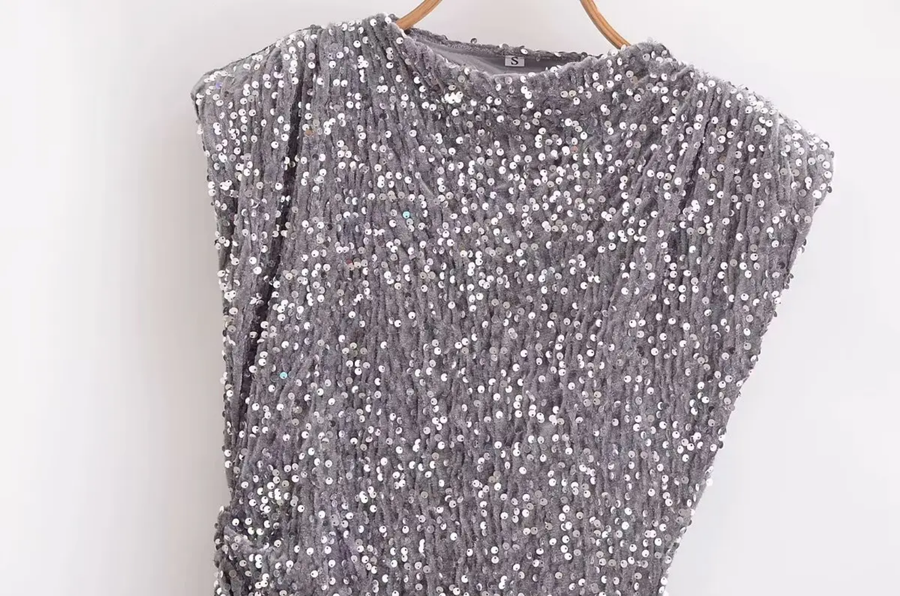 Sequined Sleeveless Dress