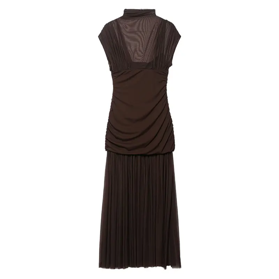 Brown Frill Dress