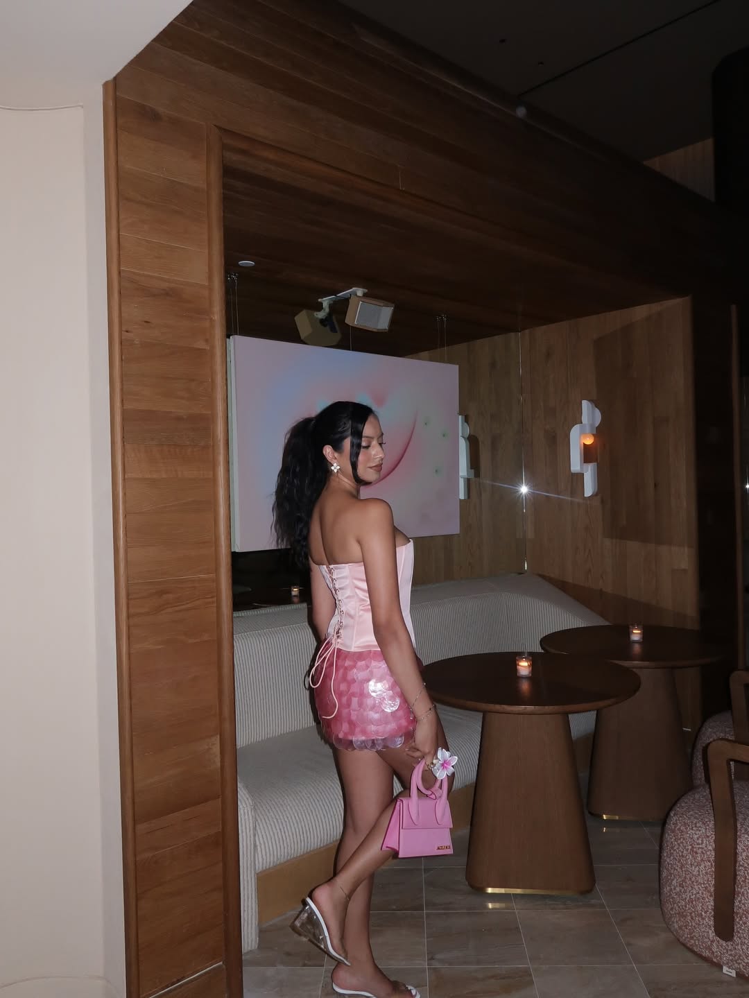 Pink shell skirt