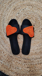 Rhinestone heart Sandals