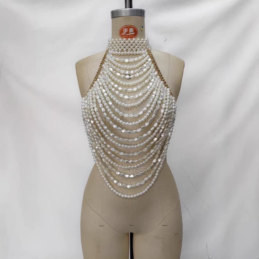 Pearl Drape Neck Top