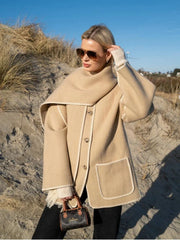 French style coat with scarf