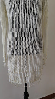 Crochet Pearl Dress (White)