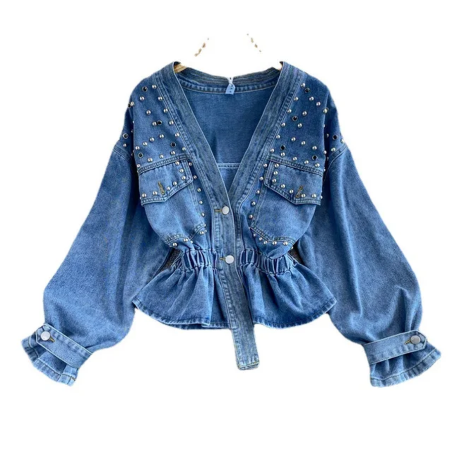 V- Neck Denim Shirt