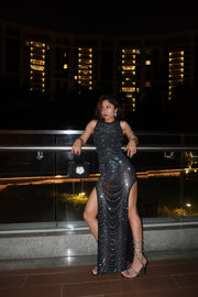 Black Rhinestone Dress