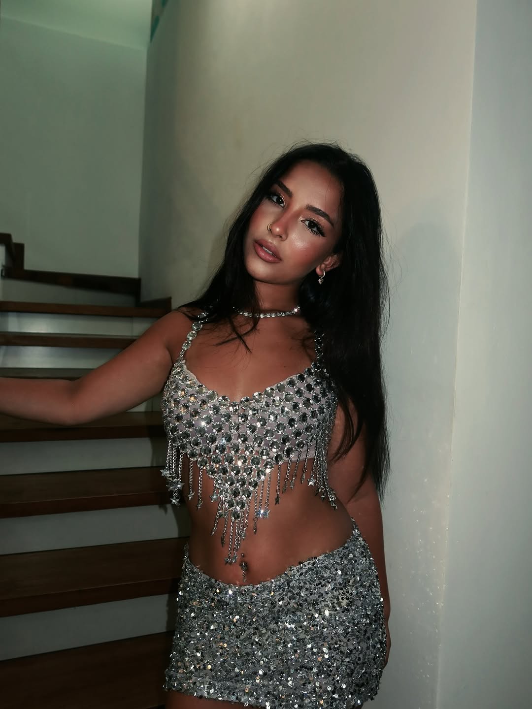 Silver Rhinestone Top