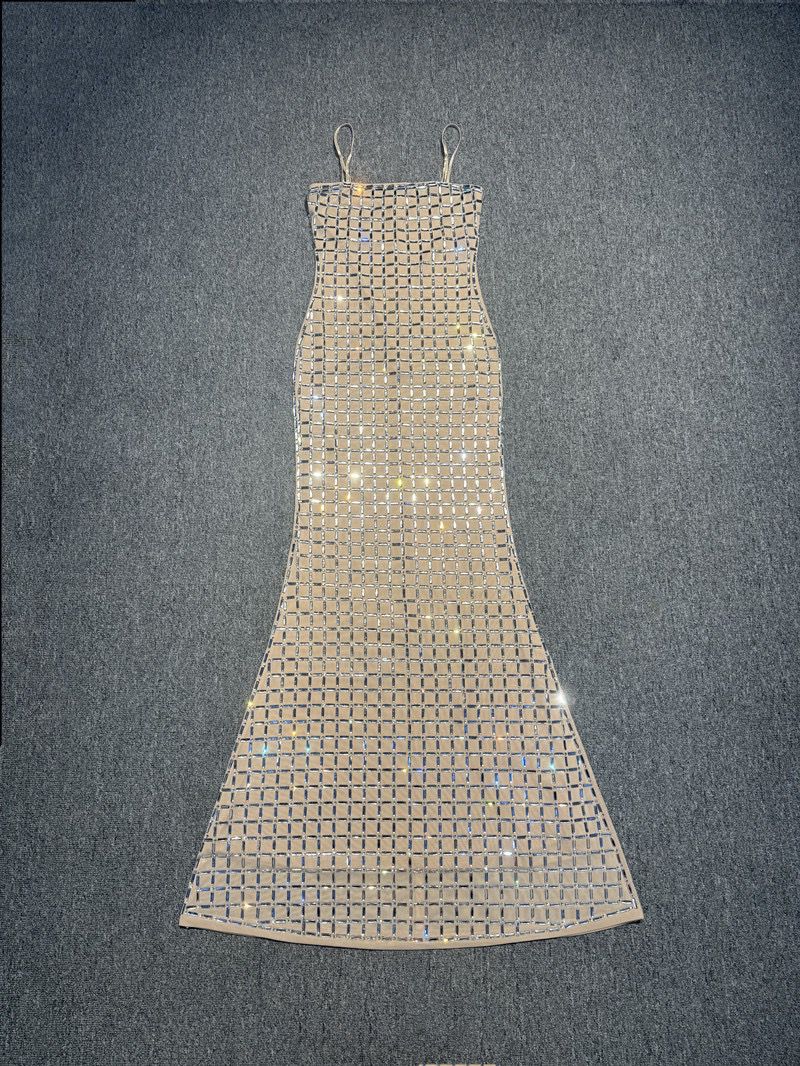 Rhinestone Party Dress Purple