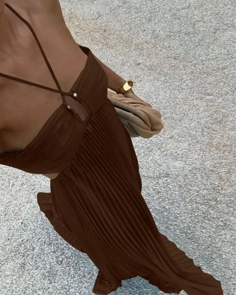 Pleated Maxi Dress