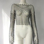 Mesh long sleeves Pullover
