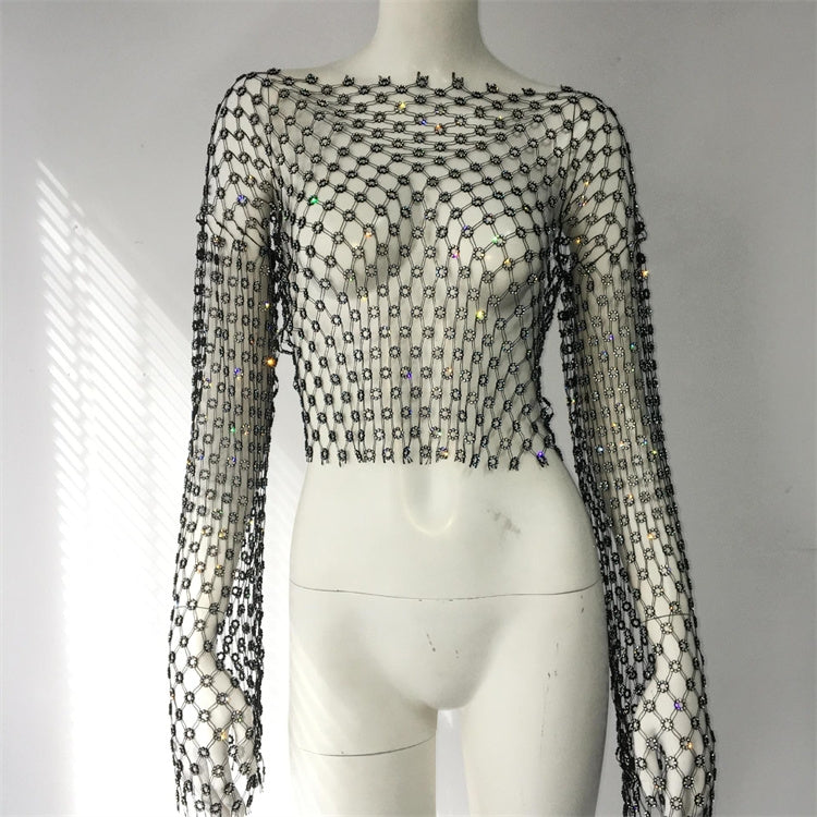Mesh long sleeves Pullover
