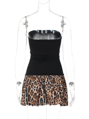 Backless Leopard Print Mini Dress