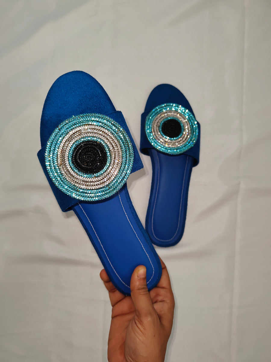 Rhinestone Evil Eye Sandals