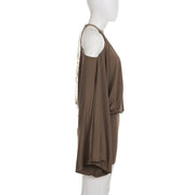 Taupe Butterfly Chain Backless Dress