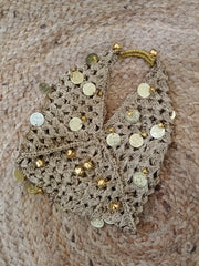 Gold Coin Crochet Tote Bag