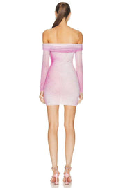 Pink Short Rhinestone Dress