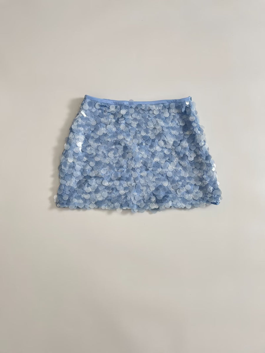 Blue Sequin Skirt