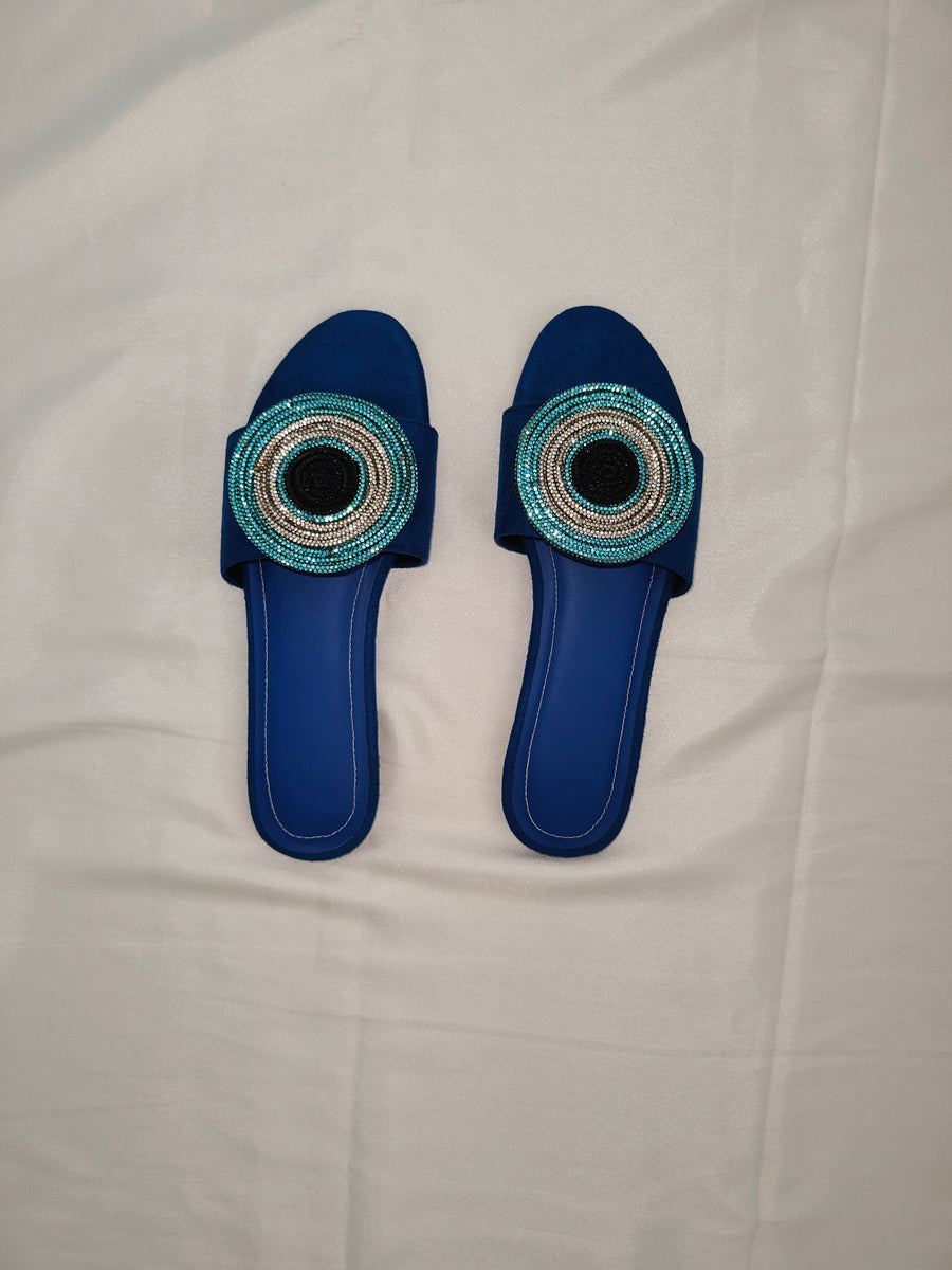 Rhinestone Evil Eye Sandals