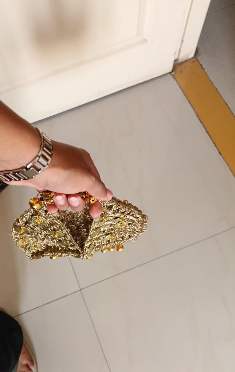 Gold Coin Crochet Tote Bag