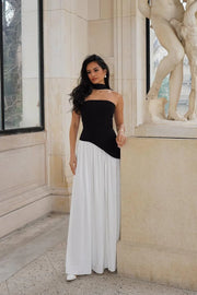 Black and white Slit Dress