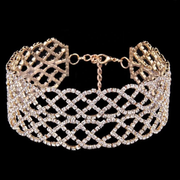 Rhinestone choker body chain necklace