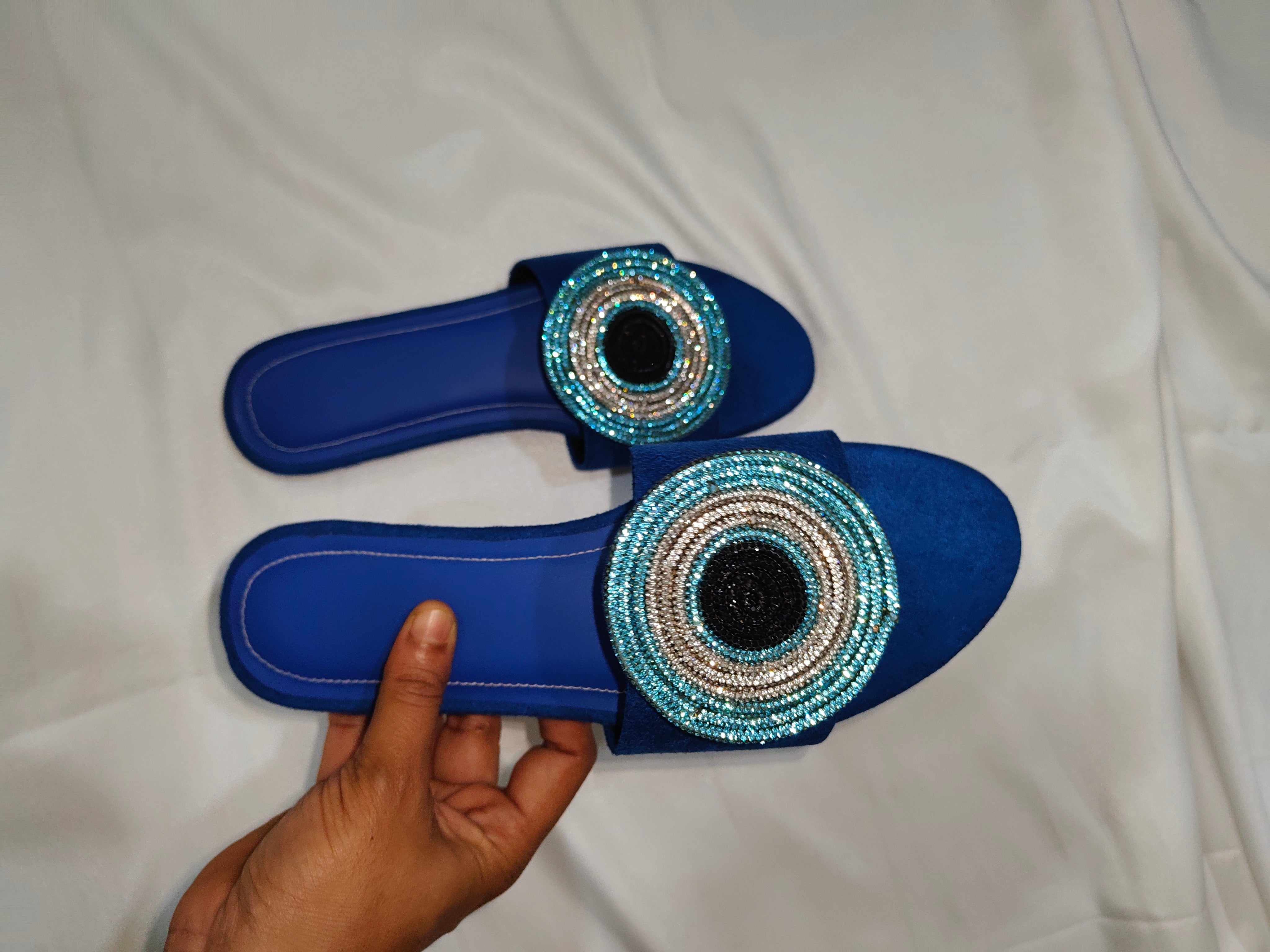 Rhinestone Evil Eye Sandals