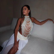 Pearl Drape Neck Top