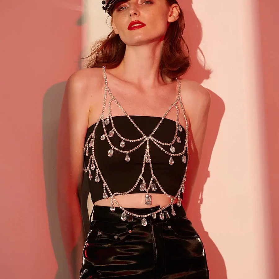 Rhinestone Pendant Body chain Accessory