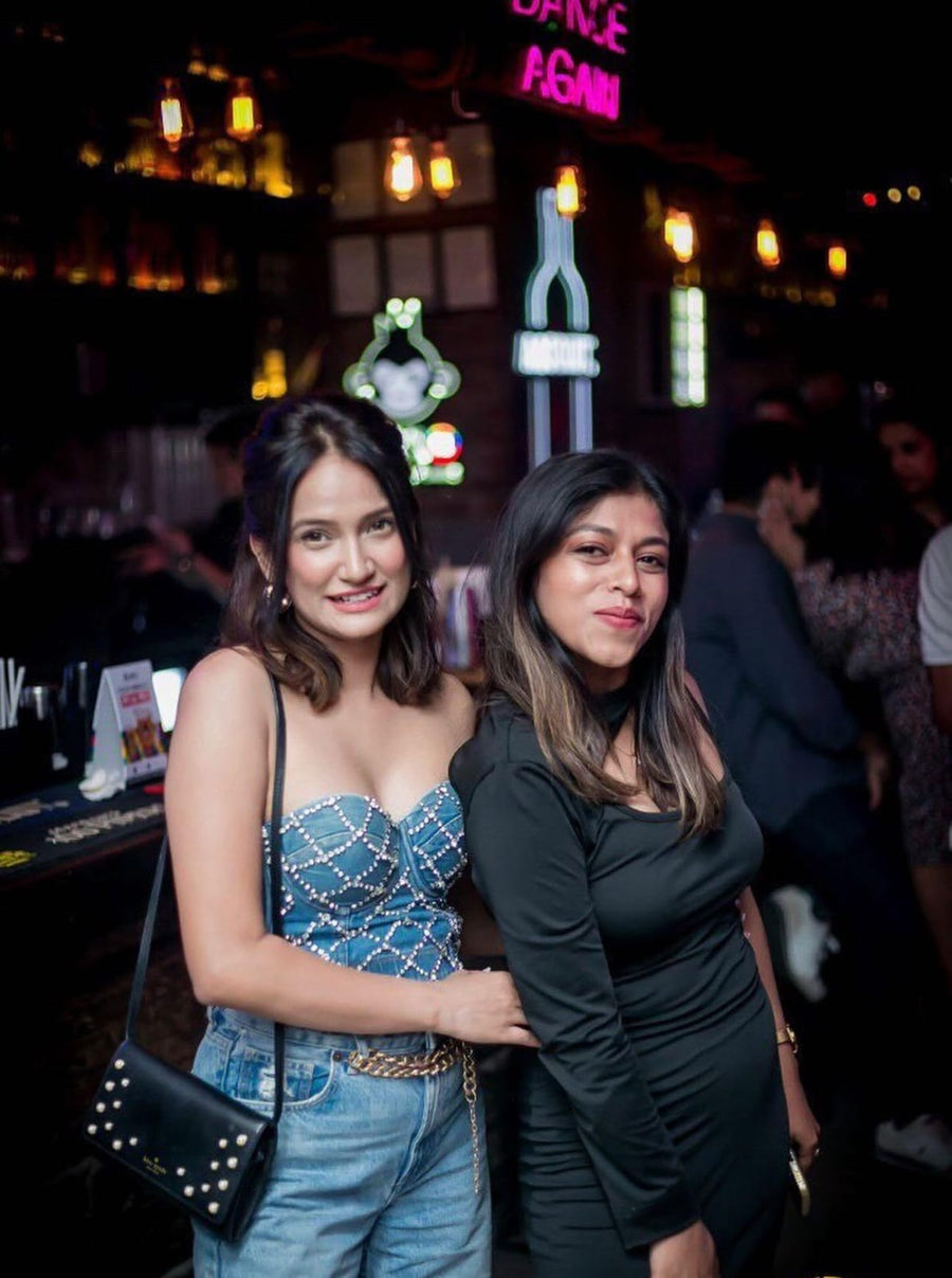 Diamond Beaded Denim Top