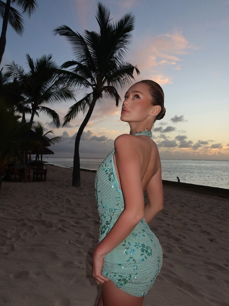 Sequin Backless Mini Dress