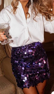 Purple Sequin Skirt