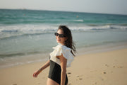 Black Moonlit Grace One Shoulder Swimsuit