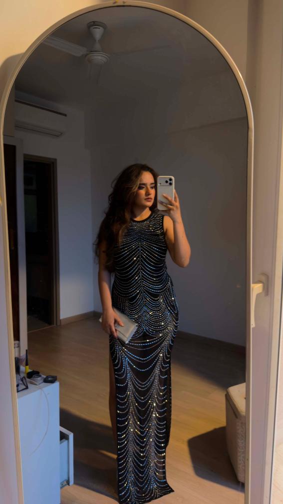 Black Rhinestone Dress