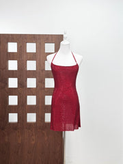 Rhinestone Straps Party Dress Beige