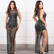 Black Rhinestone Dress