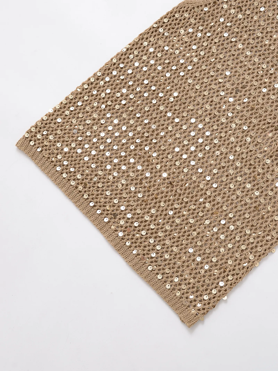 Khaki Sequin tank top