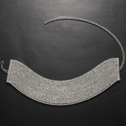 Gold and silver Rhinestone Chain Necklace