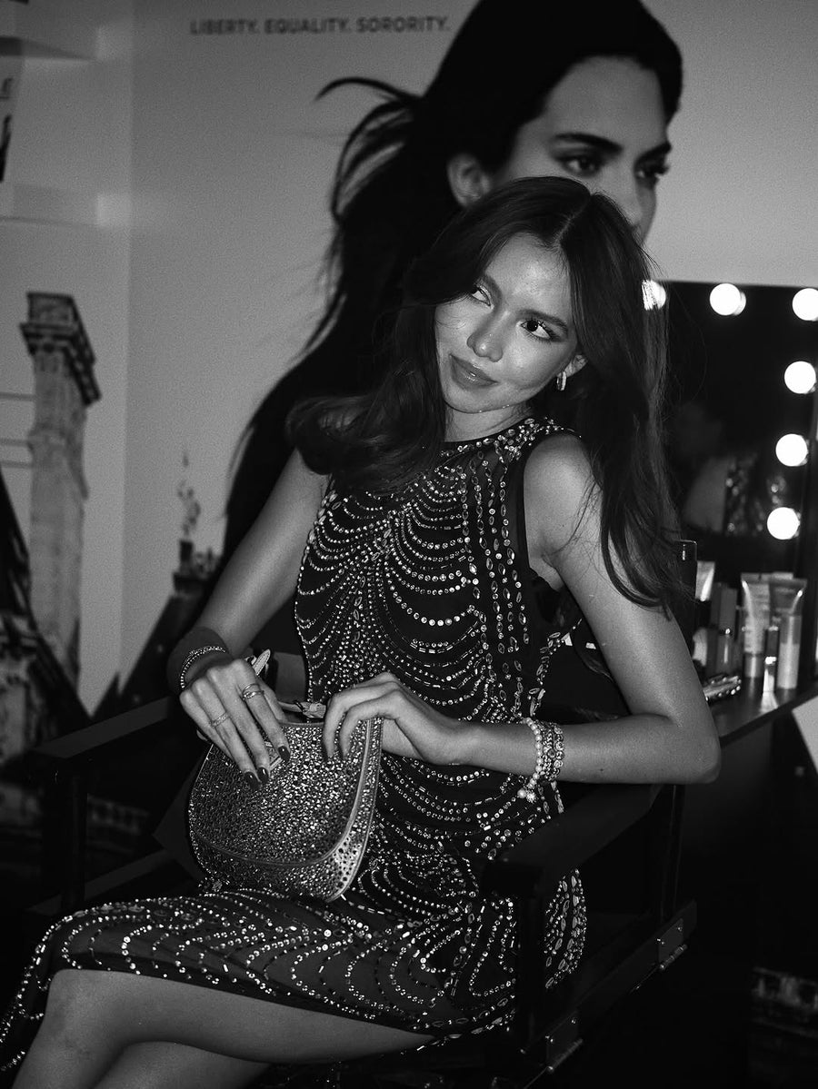 Black Rhinestone Dress